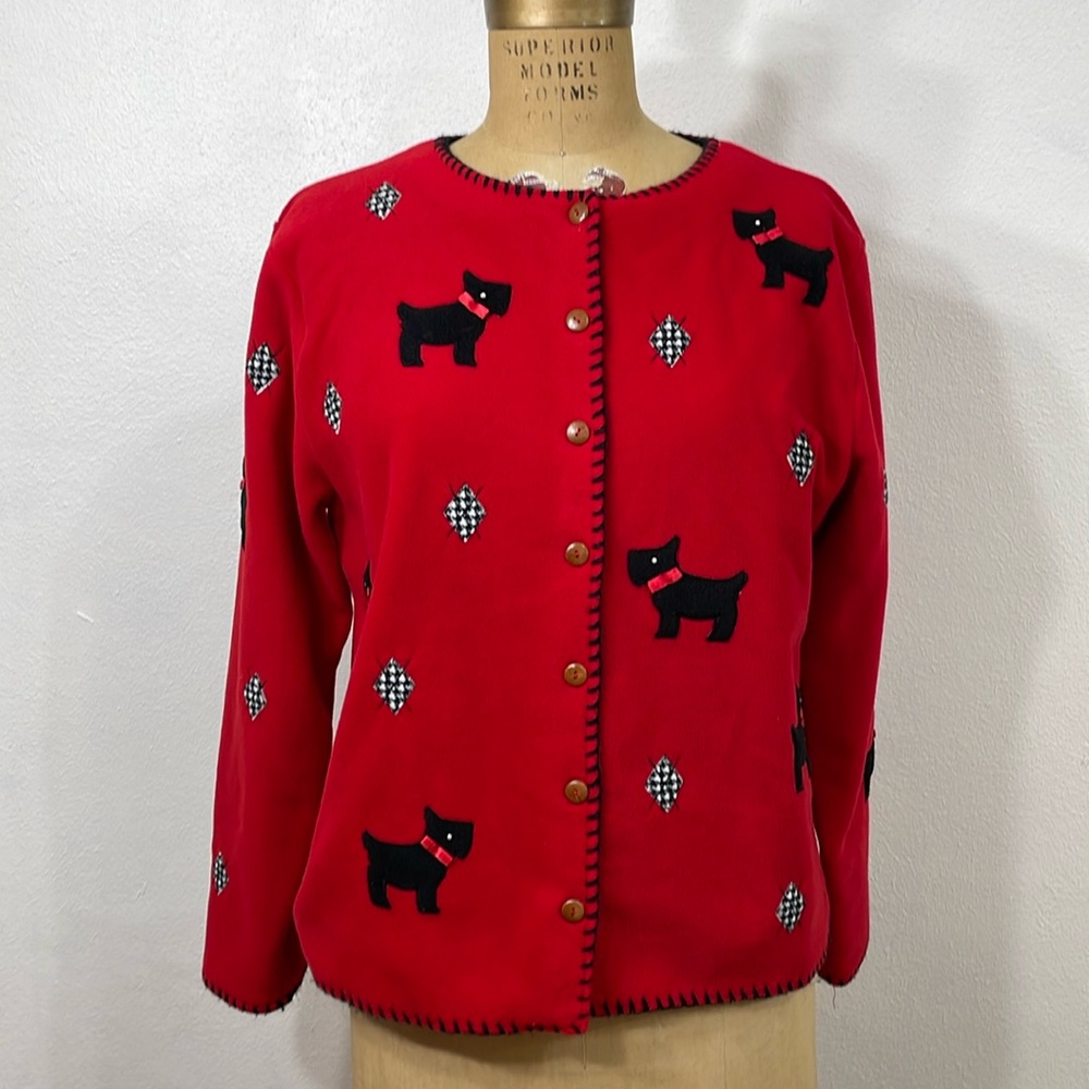 Marisa Christina vintage scotty dog polyester sweater